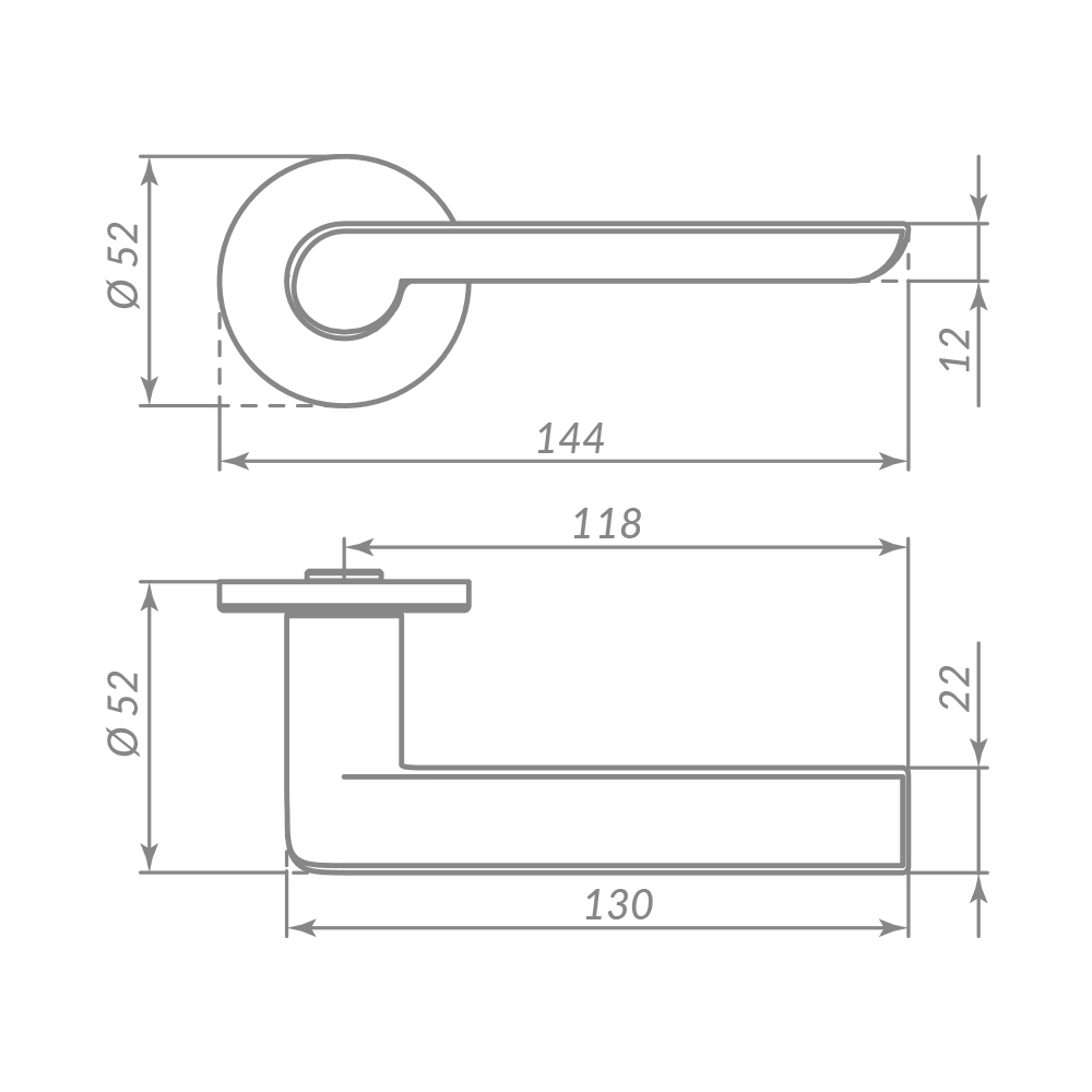 Ручка раздельная R.ARC.R52.STEP CP-8 хром