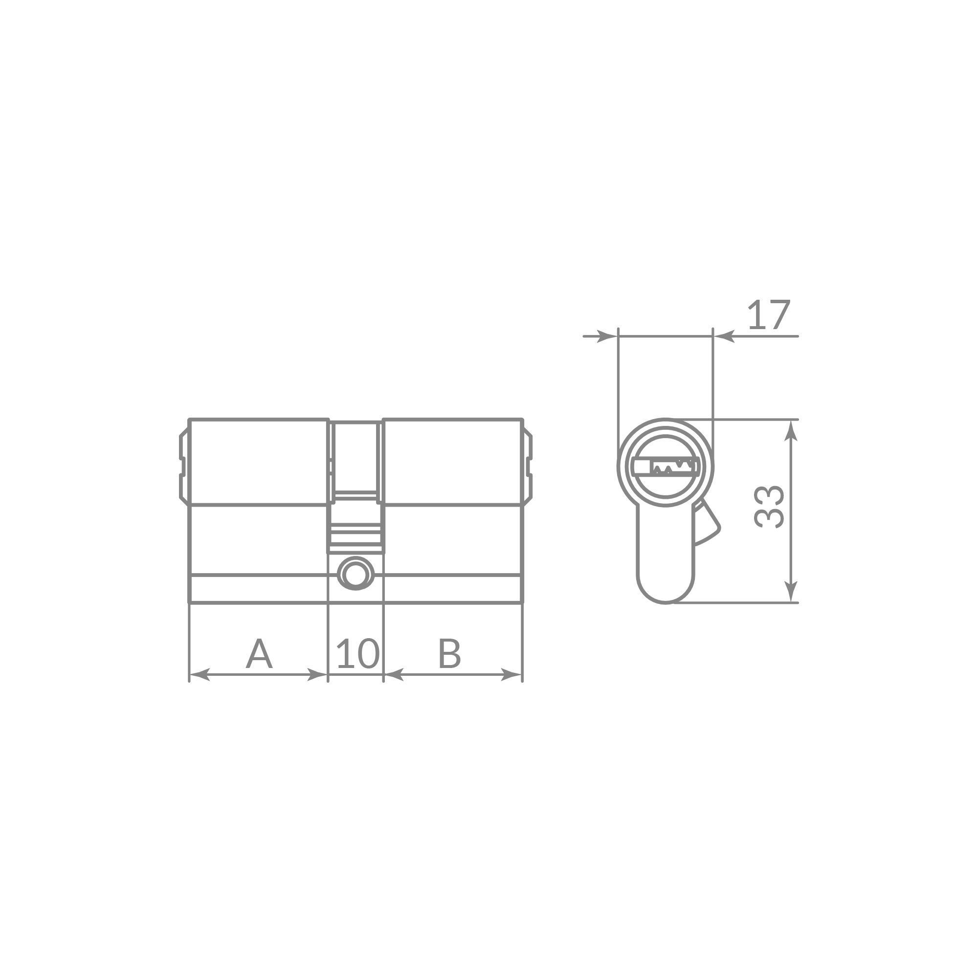 Цилиндровый механизм Z3000Key70(30+10+30) СP хром