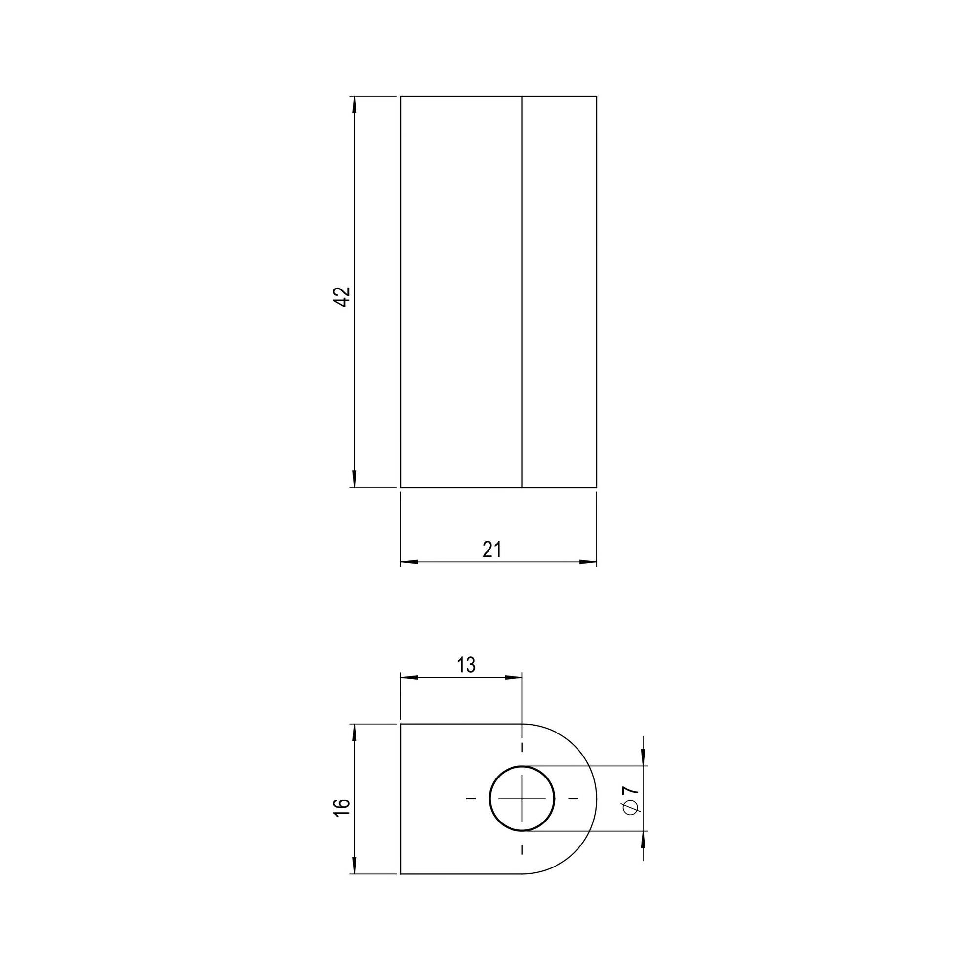 Ригель металлический накладной DHM-02 WH белый